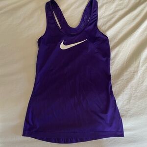Nike Pro women’s XS dri fit athletic purple tank top polyester spandex blend EUC